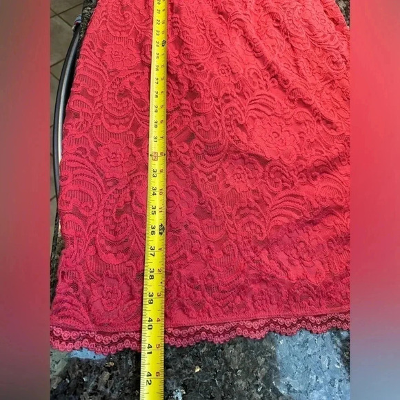 Jessica Simpson Dark Barbie Pink Lace Overlay Cocktail Dress Plus Size 1X - Picture 5 of 5